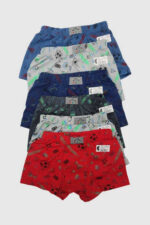 Gümüş Çocuk Desenli Boxer 12'li Paket