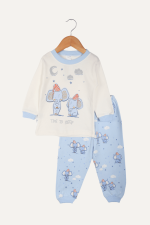Uykulu Fil Desenli Erkek Çocuk Pijama Takımı - Görsel 5