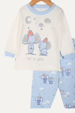 Uykulu Fil Desenli Erkek Çocuk Pijama Takımı - Görsel 7