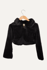 Şık ve Zarif Peluşlu Kız Çocuk Bolero