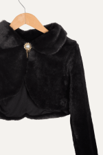 Şık ve Zarif Peluşlu Kız Çocuk Bolero - Görsel 2