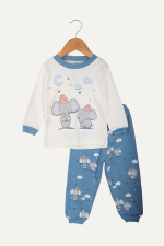 Uykulu Fil Desenli Erkek Çocuk Pijama Takımı - Görsel 4