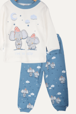 Uykulu Fil Desenli Erkek Çocuk Pijama Takımı - Görsel 2