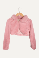 Şık ve Zarif Peluşlu Kız Çocuk Bolero - Görsel 7