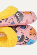 İçi Pelüşlü Ayı Desenli Kız Çocuk Kışlık Ev Terliği - Görsel 2