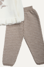 Fiyonk Nakışlı Triko Kız Bebek İkili Takım - Görsel 3