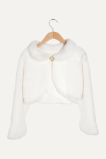 Şık ve Zarif Peluşlu Kız Çocuk Bolero - Görsel 5