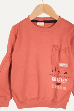 Kol Lastikli Yan Cepli Kız Çocuk Sweatshirt - Görsel 2
