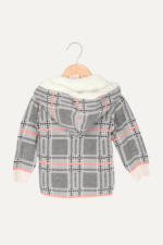 Kapşonlu Kalın Peluşlu Kız Bebek Ceket - Görsel 2