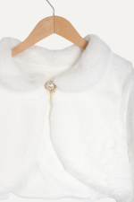 Şık ve Zarif Peluşlu Kız Çocuk Bolero - Görsel 6