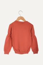 Kol Lastikli Yan Cepli Kız Çocuk Sweatshirt - Görsel 3