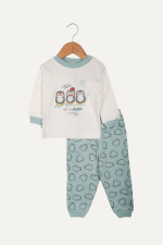 Üç Penguen Desenli Erkek Bebek İkili Pijama Takımı - Görsel 2