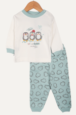 Üç Penguen Desenli Erkek Bebek İkili Pijama Takımı - Görsel 3