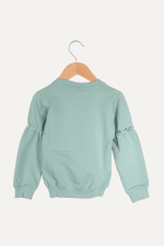 Kol Lastikli Yan Cepli Kız Çocuk Sweatshirt - Görsel 7