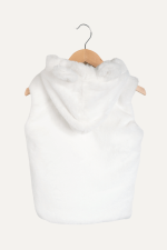 Kulaklı Kapüşonlu Yumuşacık Peluşlu Kız Çocuk Yelek - Görsel 2