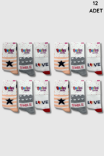 Berka Kız Çocuk Yıkamalı Çorap 12li Paket - Görsel 5