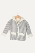 Cepli Peluşlü Kalın Kız Bebek Triko Ceket