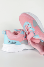 Kalp Desenli Fileli Kız Çocuk Spor Ayakkabı Pembe - Görsel 2