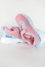 Kalp Desenli Fileli Kız Çocuk Spor Ayakkabı Pembe - Görsel 3