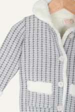 Cepli Peluşlü Kalın Kız Bebek Triko Ceket - Görsel 3