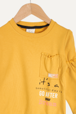 Kol Lastikli Yan Cepli Kız Çocuk Sweatshirt - Görsel 11