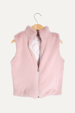 Fermuarlı Dik Yaka Yumuşak Peluşlu Kız Çocuk Yelek - Görsel 7