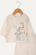 Animal Family Desenli Erkek Bebek İkili Pijama Takımı - Görsel 2