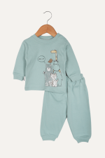 Animal Family Desenli Erkek Bebek İkili Pijama Takımı - Görsel 3