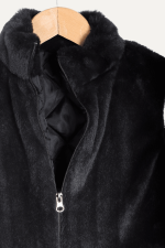 Fermuarlı Dik Yaka Yumuşak Peluşlu Kız Çocuk Yelek - Görsel 4