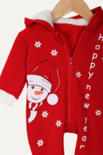 Kardan Adamlı Desenli Noel Bebek Tulumu Kırmızı - Görsel 5