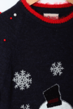 İncili Kardan Adam Nakışlı Noel Kız Çocuk Kazak - Görsel 4