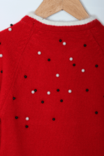 Simli Geyik Nakışlı Noel Kız Çocuk Kazak - Görsel 5