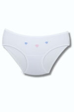 Tutku Kız İnce Bel İşlemeli Bikini 12'li Paket Beyaz - Görsel 2