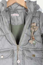 Çift Cepli Çiçek Desenli Kız Çocuk Mont - Görsel 6