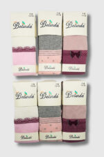 Belinda Desenli Çocuk Külotlu Çorap 6'lı Paket Karışık Renk