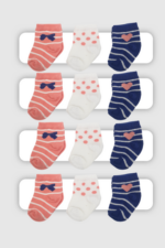 Berka Bebe 3 lü Kız Çorap 12'li Paket Karışık Renk - Görsel 2