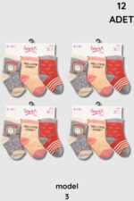 Berka Erkek Bebe Havlu Çorap 12li Paket - Görsel 3
