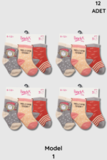 Berka Kız Bebe Havlu Çorap 12li Paket