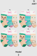 Berka Kız Bebe Havlu Çorap 12li Paket - Görsel 2