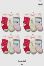 Berka Kız Bebe Havlu Çorap 12li Paket - Görsel 4