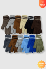 Erkek Garson Çizgili Eldiven 12'li