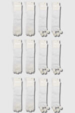 İnaltun Kız Çocuk Aksesuarlı Dizaltı Çorap 12li