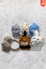 İşnar Çocuk Pelüş Kulaklık 12li Paket Koyu Renk