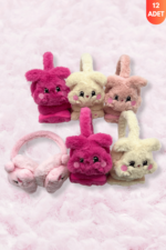 İşnar Çocuk Pelüş Kulaklık 12li Paket Açık Renk