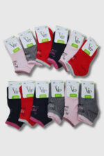 Vip Kız Çocuk Patik 12li Paket Karışık Renk