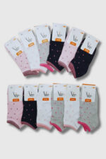 Vip Kız Çocuk Patik 12li Paket Karışık Renk - Görsel 2