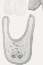 Ayıcık Nakışlı Erkek Bebek 5'li Yenidoğan Hastane Çıkışı Seti - Görsel 3