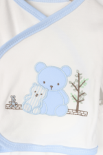 Erkek Bebek 5'li Yenidoğan Hastane Çıkışı Seti - Beyaz Ayıcık Desenli - Görsel 3