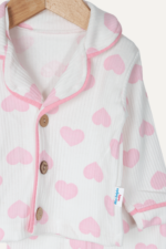 Kalpli Desenli Kız Bebek İkili Pijama Takımı Pembe - Görsel 4