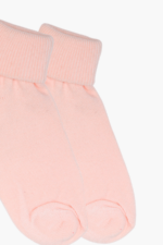 Çizgili Kız Çocuk 2'li Çorap Seti Somon 3-5 Yaş - Görsel 3